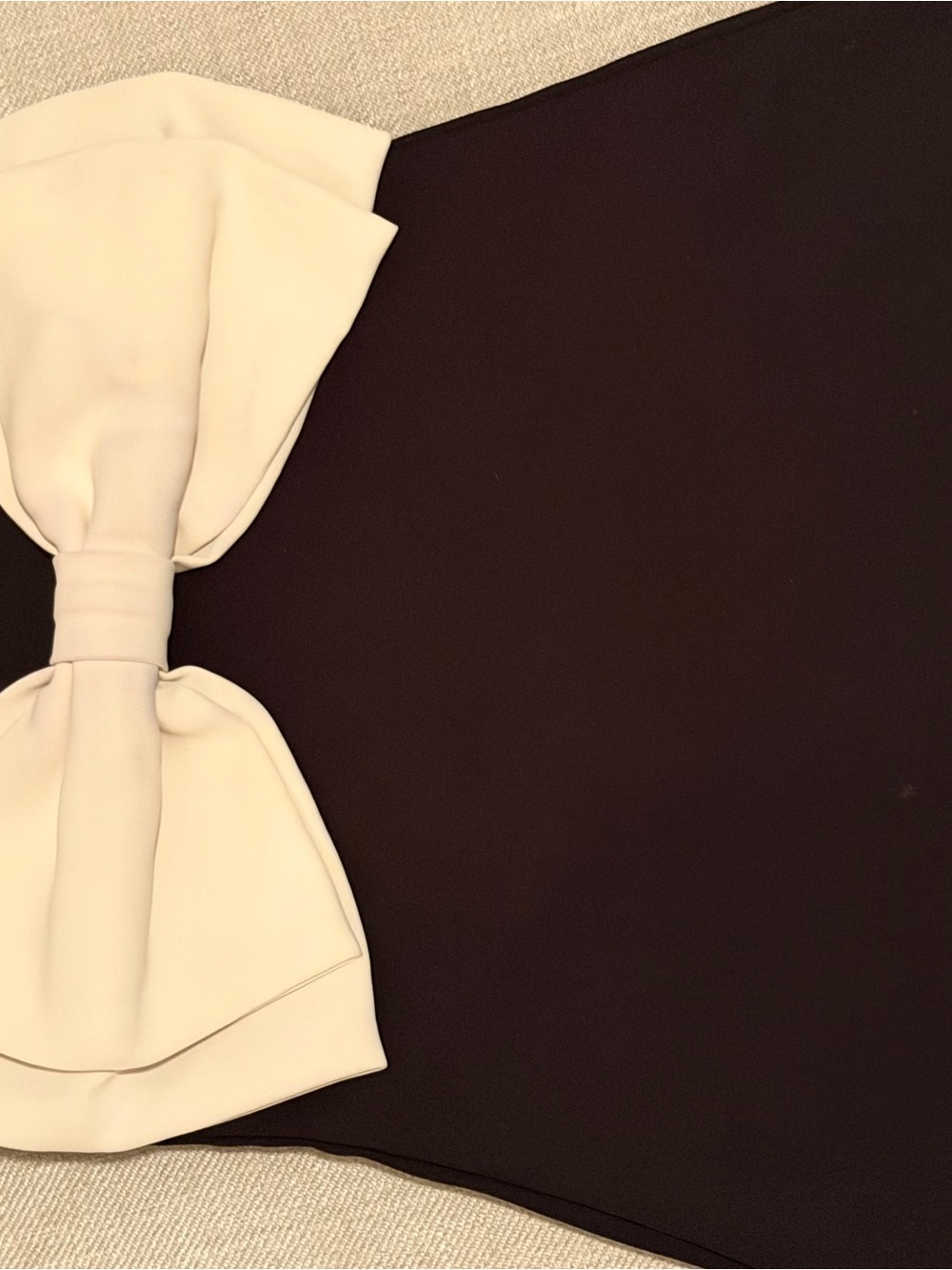 Elegant Black & Cream Bow Hair Clip - Women Accessories